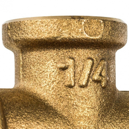 Тройник резьбовой латунный STOUT без покрытия 1/4" В