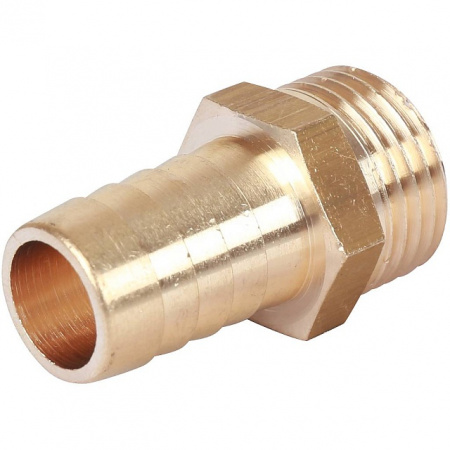 Штуцер резьбовой латунный STOUT без покрытия 1/2"x16мм Н