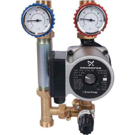 ГБМ Насосная группа STOUT с 3-х приводным смесителем, с насосом GRUNDFOS UPSO15-65 DN20 (3/4")