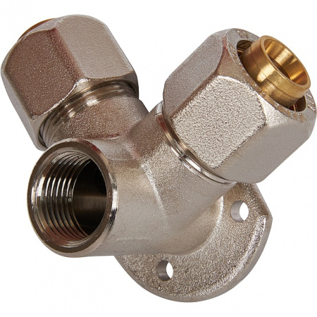 МЦ Тройник с креплением цанга для металлопласта STOUT Ø20х1/2"х20
