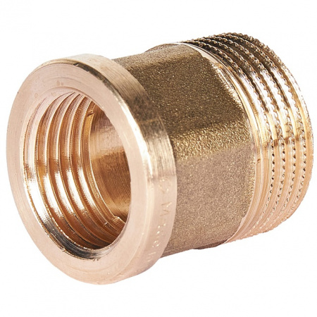 Переход под ключ резьбовой латунный STOUT без покрытия 1/2"х3/4" ВН