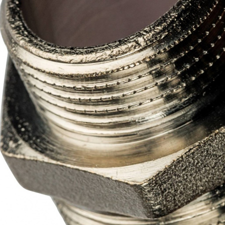 Ниппель переходной резьбовой латунный STOUT никель 1"x3/4" Н
