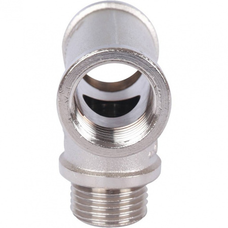 Тройник переходной резьбовой латунный STOUT никель 1/2"x1/2"x1/2" ВНВ