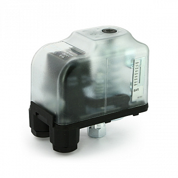 Реле давления UNI-FITT PM 5 с накидной гайкой 1/4", 1-5 бар, в прозрачном корпусе с градуированной ш