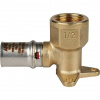 МП Угол резьбовой с креплением пресс для металлопласта STOUT Ø16х1/2", короткий