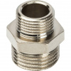 Ниппель переходной резьбовой латунный STOUT никель 1/2"x3/8" Н