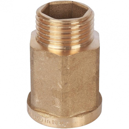 Удлинитель шестигранный резьбовой латунный STOUT без покрытия 1/2"x1/2" ВН