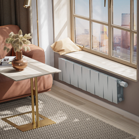 Радиатор биметаллический ROYAL THERMO PIANOFORTE SILVER SATIN VDR 200x14 секций