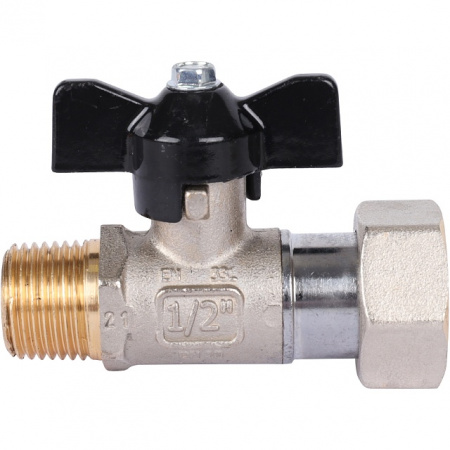 Кран шаровой STOUT бабочка 1/2"х3/4" Н, с накидной гайкой