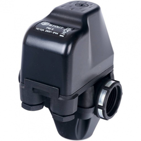 Реле давления для насоса STOUT для водоснабжения со встроенным манометром PM5-3W, 1-5 бар