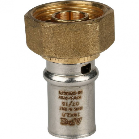 МП Муфта с накидной гайкой пресс для металлопласта STOUT Ø16х3/4"