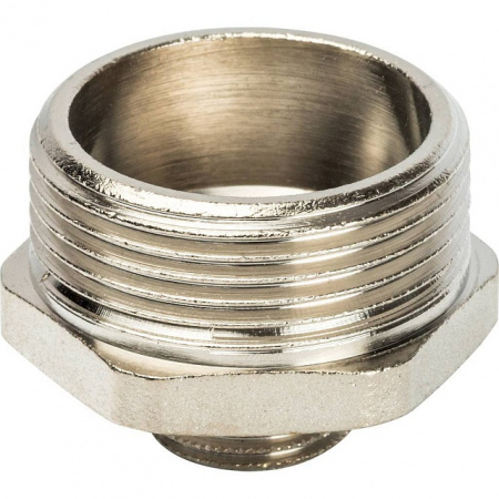 Ниппель переходной резьбовой латунный STOUT никель 11/4"x1/2" Н