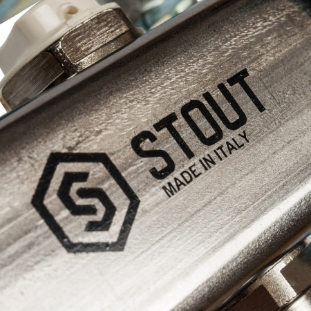 Коллекторная группа STOUT нержавейка 1"x3/4" EK -4 выхода, радиаторной разводки (без запорки)