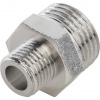 Ниппель переходной резьбовой латунный STOUT никель 1/2"x1/4" Н