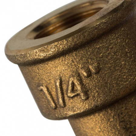Угол с упором резьбовой латунный STOUT без покрытия 1/4" ВН