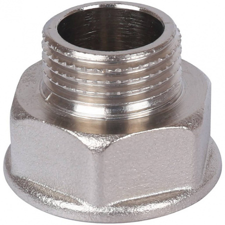 Переход под ключ резьбовой латунный STOUT никель 3/4"х3/4" ВН