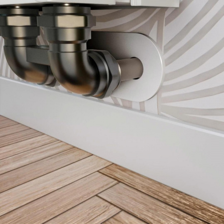 Отражатель декоративный для Г-образных трубок ESSAN HIDDEN двойной 50х2х15мм, белый RAL 9016