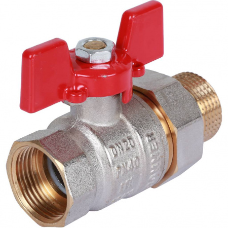 Кран шаровой с американкой ROMMER бабочка 3/4" ВН