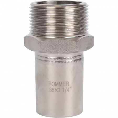 Вставка переходная НПр-НР, 35х11/4, из нержавеющей стали прессовой ROMMER