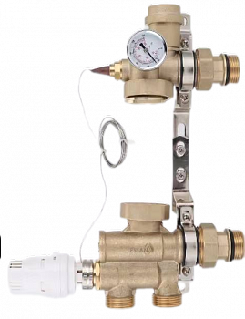 НСУ Насосно-смесительный узел теплого пола ESSAN AQUAMIXOL без насоса 1", 130/180мм (латунь) (10шт)