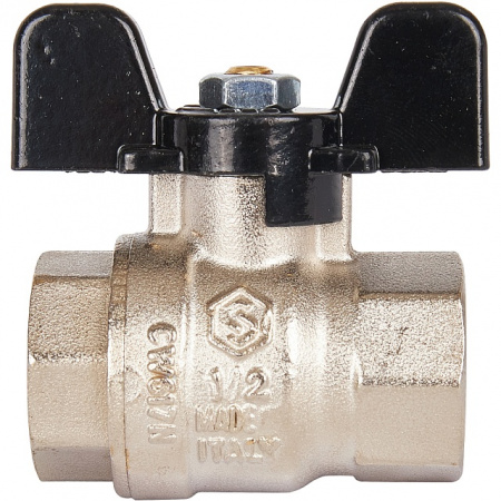 Кран шаровой STOUT бабочка 1/2" ВВ, стандартный проход