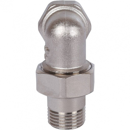 Американка УГЛОВАЯ резьбовая латунная (с прокладкой o-ring) STOUT никель 1/2" ВН