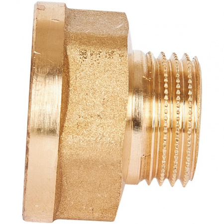 Переход под ключ резьбовой латунный STOUT без покрытия 3/4"х1/2" ВН