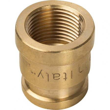 Муфта переходная резьбовая латунная STOUT без покрытия 3/8"x1/4" В