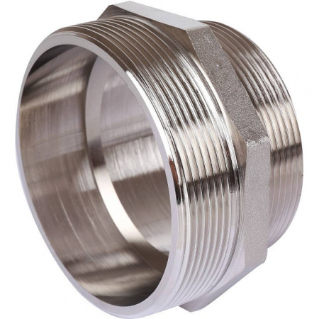 Ниппель переходной резьбовой латунный STOUT никель 3"x2 1/2" Н