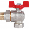 Кран шаровой с американкой угловой ROMMER бабочка 3/4" ВН