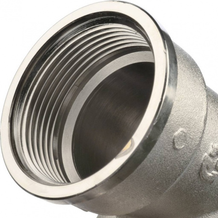 Угол с упором резьбовой латунный STOUT никель 11/2" ВН