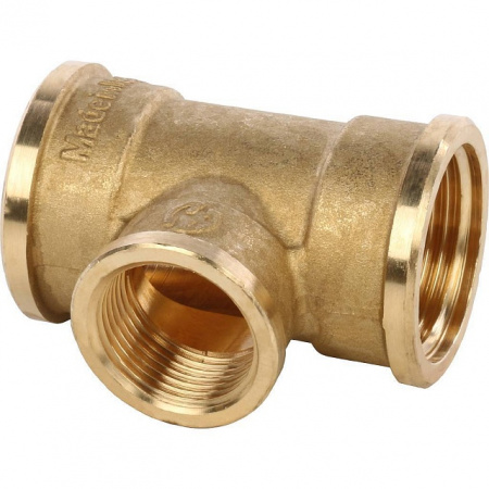 Тройник переходной латунный STOUT без покрытия 1"x3/4"x1" В