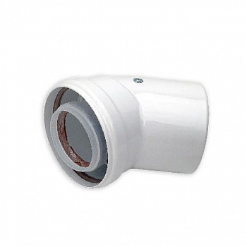 ДХ Колено конденсационное ESSAN Ø80/125х45° белое (30шт)