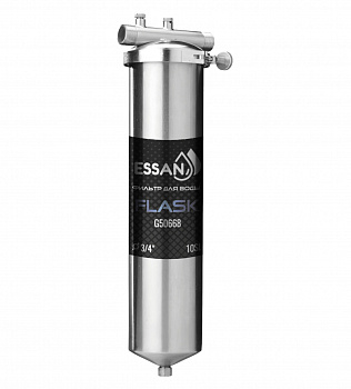 Корпус-колба фильтра из нержавейки ESSAN FLASK горячая и холод. вода 10SL,3/4" Н (аналог ТАЙФУН)