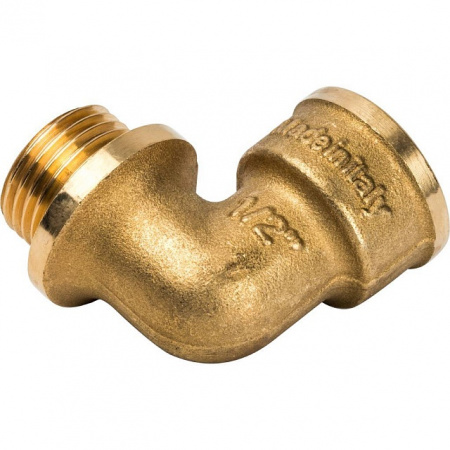 Угол с упором резьбовой латунный STOUT без покрытия 1/2" ВН