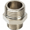 Ниппель переходной резьбовой латунный STOUT никель 1/2"x3/8" Н
