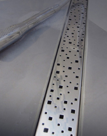 Душевой лоток MCH с боковым сливом Ø40 рамка нерж. 450мм G SQUARE (CH450SN)