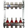 Коллекторная группа STOUT нержавейка 1"x3/4" EK -4 выхода, с расходомерами