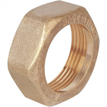 Штуцер с накидной гайкой резьбовой латунный STOUT без покрытия 1/2"х3/4" Н