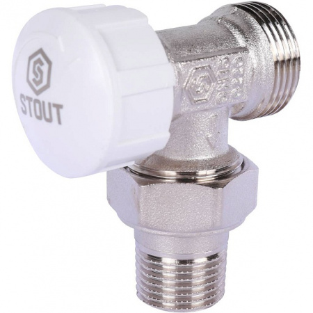 Клапан термостатический угловой STOUT 1/2" х 3/4"ЕК