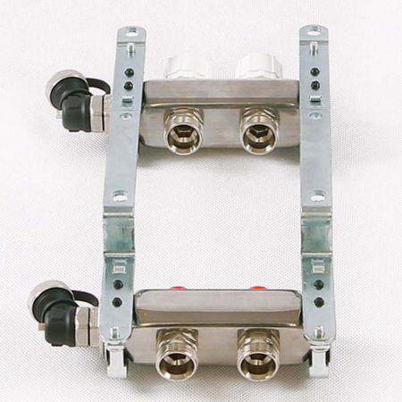 Коллекторная группа UNI-FITT 451I латунь 1"x3/4" EK на 2 выхода, в сборе без расходомера