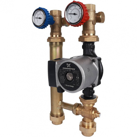 ГБМ Насосная группа STOUT для твердотопливных котлов, с насосом GRUNDFOS UPSO25-65 DN25 (1")
