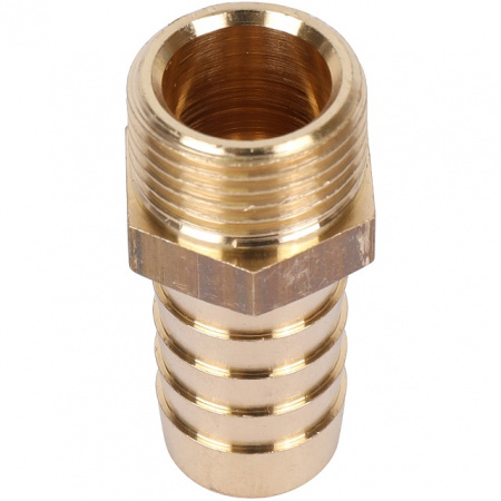 Штуцер резьбовой латунный STOUT без покрытия 3/8"x14мм Н