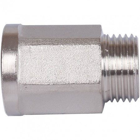 Удлинитель шестигранный резьбовой латунный STOUT никель 1/2"x1/2" ВН