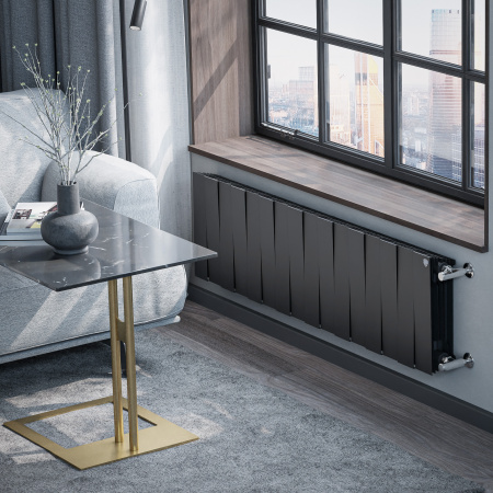 Радиатор биметаллический ROYAL THERMO PIANOFORTE NOIR SABLE 300x16 секций, чёрный