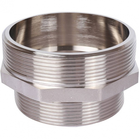 Ниппель переходной резьбовой латунный STOUT никель 3"x2 1/2" Н