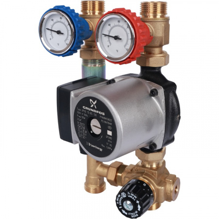 ГБМ Насосная группа STOUT с термостатическим смесителем, с насосом GRUNDFOS UPSO15-65 DN20 (3/4")