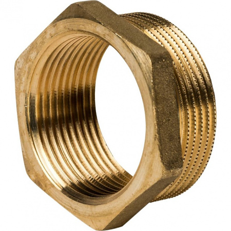 Футорка резьбовая латунная STOUT без покрытия 2"x11/2" ВН