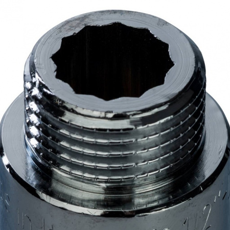 Удлинитель резьбовой латунный STOUT хром 1/2"x65мм ВН