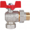 Кран шаровой с американкой угловой ROMMER бабочка 3/4" ВН